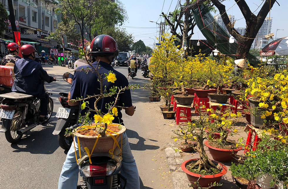 Người Sài Gòn đi chợ hoa Bến Bình Đông 2020: Hoa tươi, người bán “héo” - ảnh 11