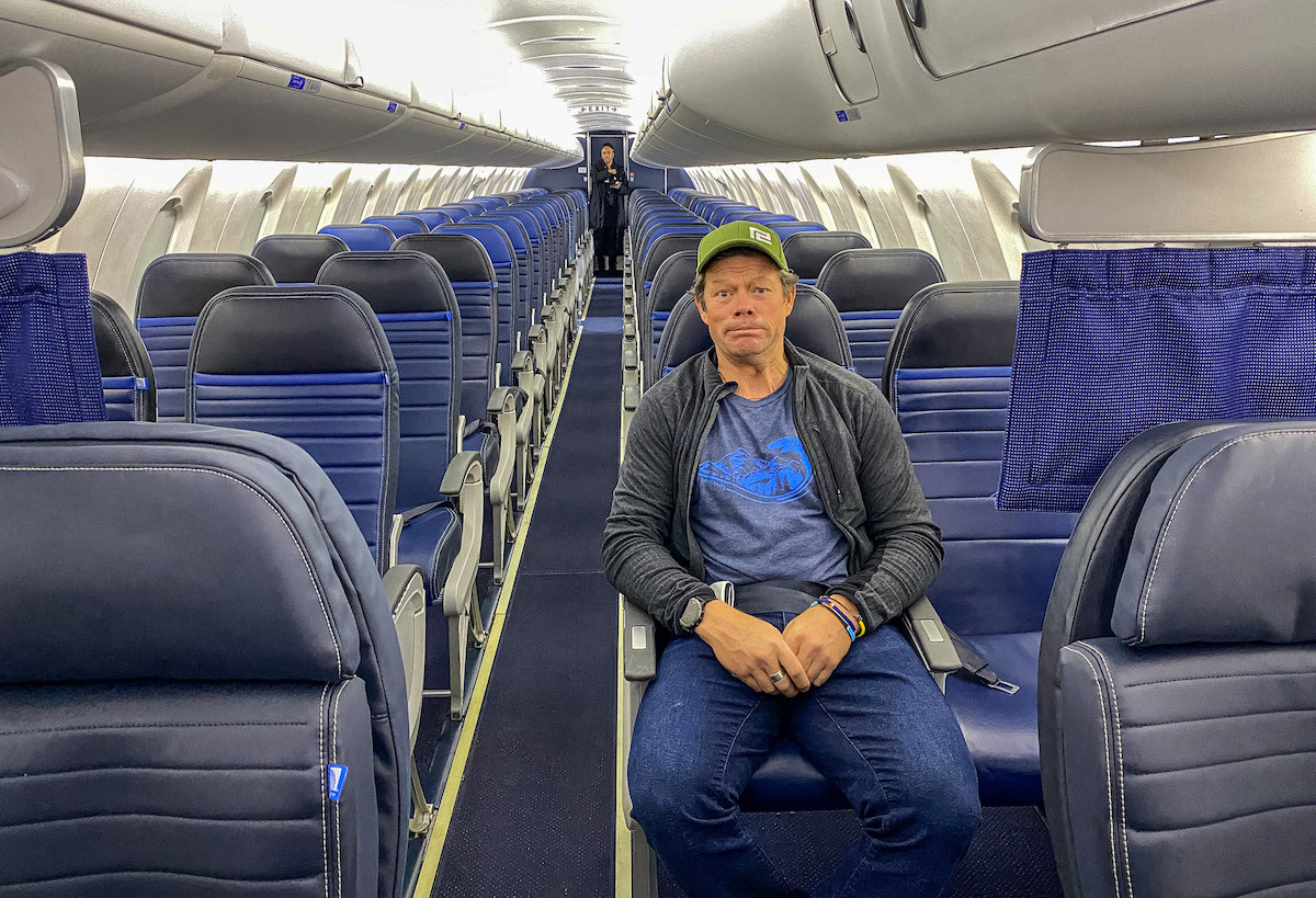 Pete McBride là hành khách duy nhất trên chuyến bay đến Colorado ngày 20/3. Ảnh: Pete Mc Bride.