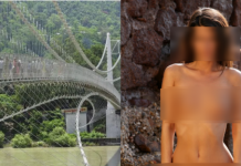 Nữ du khách bị bắt vì khỏa thân quay video trên cây cầu linh thiêng Nữ du khách bị bắt vì khỏa thân quay video trên cây cầu linh thiêng - 1